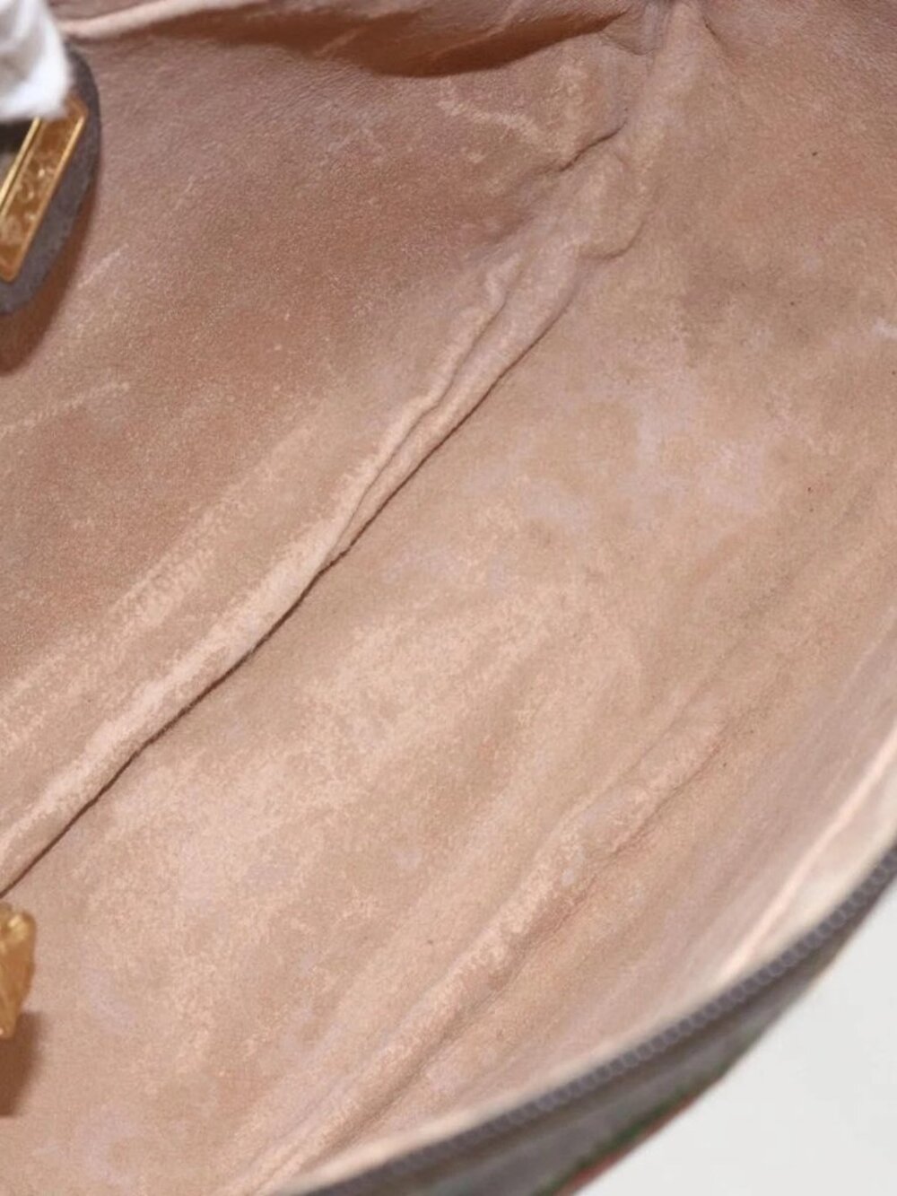 GUCCI GG Supreme Web Sherry Line Shoulder Bag PVC Beige Gold Auth 160559 - Picture 11 of 16